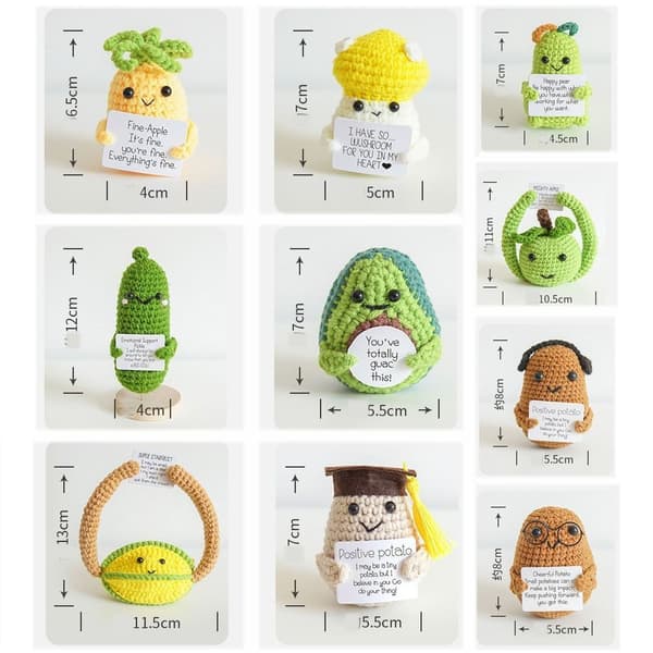Prydnadsföremål Rolig positiv potatis med positiv bekräftelsekort plysch docka leksak star fruit