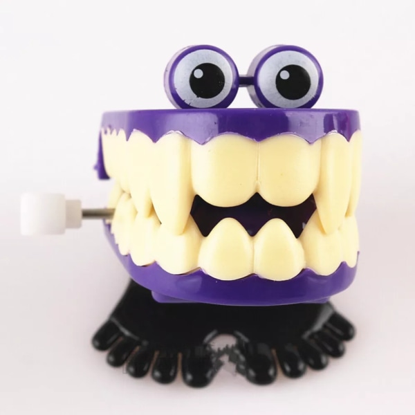 Roliga Mini Klockverkständer Uppdragbara Tandklapprande Skämt Gagg Nyhet Barn Kul Pojke Purple