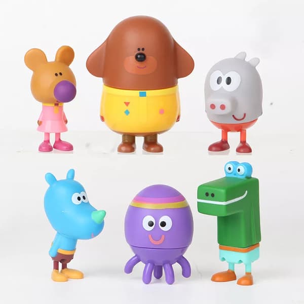 Nya 6 st Hey Duggee Action Figur Leksak Doll Giveaway Badge Barn julklappsleksaker