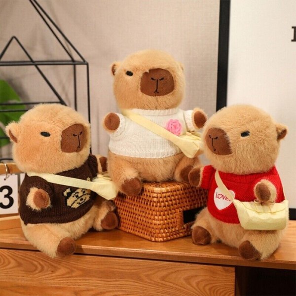 Mjuk plyschleksak Kastkudde Capybara Doll Fyllddjurleksak Barnfavorit 3