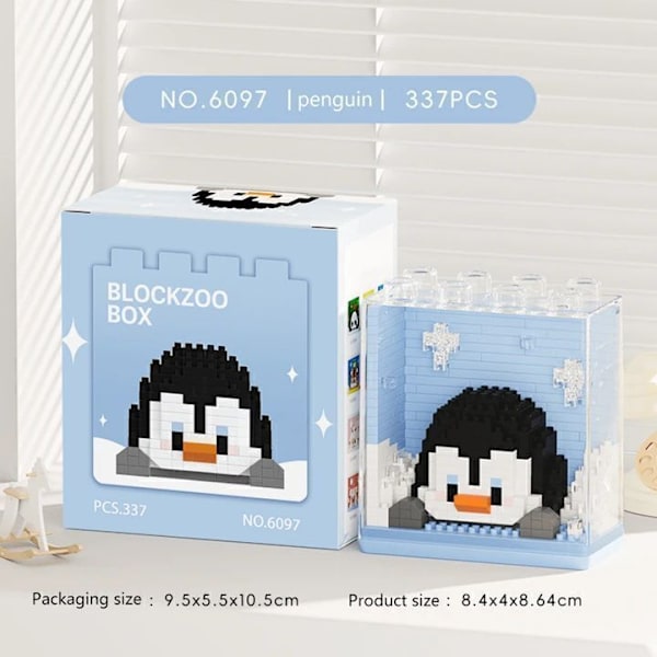 Mini Kubiska Djur Serie Modell 3D Pussel Mikro Byggklossar DIY 6097 Penguin