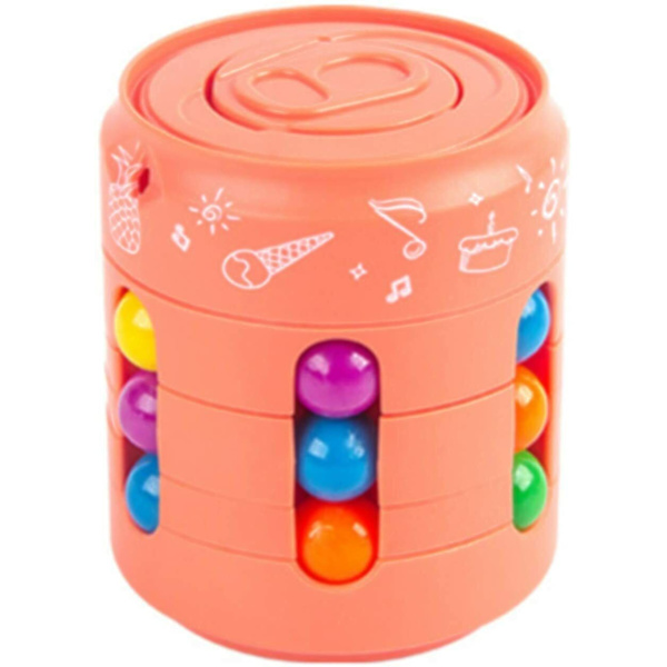 Magic Cube Dekompression Gyro Stress Reliever Leksaker Fidget Toy Plast Activity Rotating Spinner Cube (Orange)
