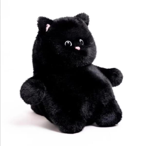 35cm Stor Chubb Grå Katt Plyschie Gosedjur Kudde Ny Kattdocka black