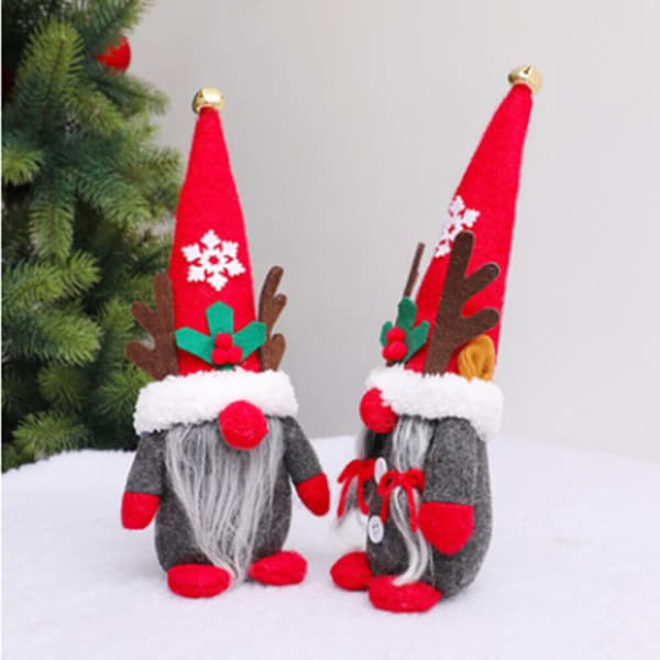 Jul Tomtar Plysch Ansiktslös Jultomte Docka Gonk Dvärg Elf Dekoration Ornament B