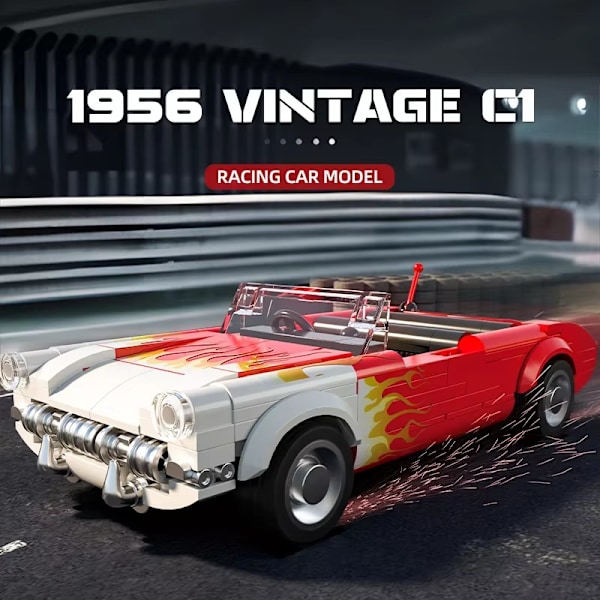 249 Delar Retro C1 Cabriolet Bil Byggklossar Flamma Klassiska Bilmodeller Fordon