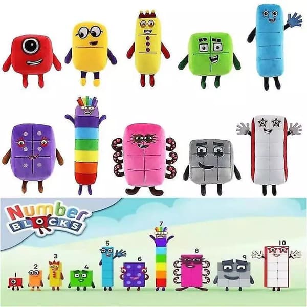 Numberblocks plyschdocka mjuk och lärande och lekkompis för barn Four