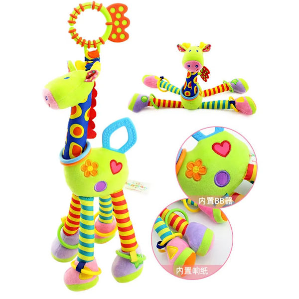 Mjuk Giraff Djur Handbjällror Skallror Plysch Spädbarn Småbarn Bil Säng Hängande Leksak B 3