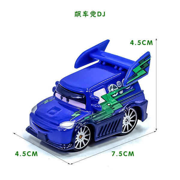Disney Pixar Bilar 3:e Lot Lös Blixten McQueen 1:55 Diecast Modellbil Leksaker Drag Party DJ