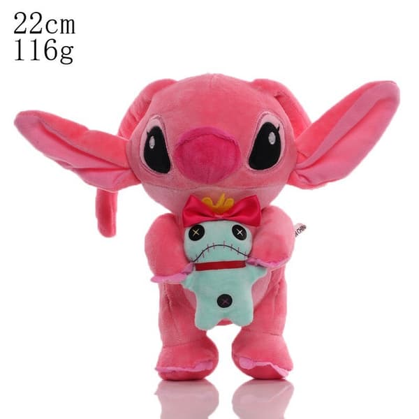 Stitch Docka Interstellär Baby Tygdocka Mickey Mouse Vinne Mjuk Present Plyschleksak 20cm holding strawberry blue