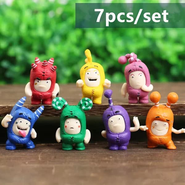Anime Tecknad Oddbods Figur Figurin 7st/set Docka Söt Modell PVC Dockor Leksak 4CM
