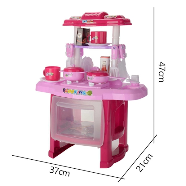 Barn Kök Matlagning Mat Leksak Lekredskap Set för barn Pojkar Flickor låtsas present Pink