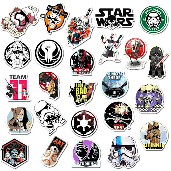 NYA 50ST STAR WARS EMPIRE STRIKES BACK JEDI DARTHVADER CHEWBACCA R2D2 KLISTERMÄRKAR