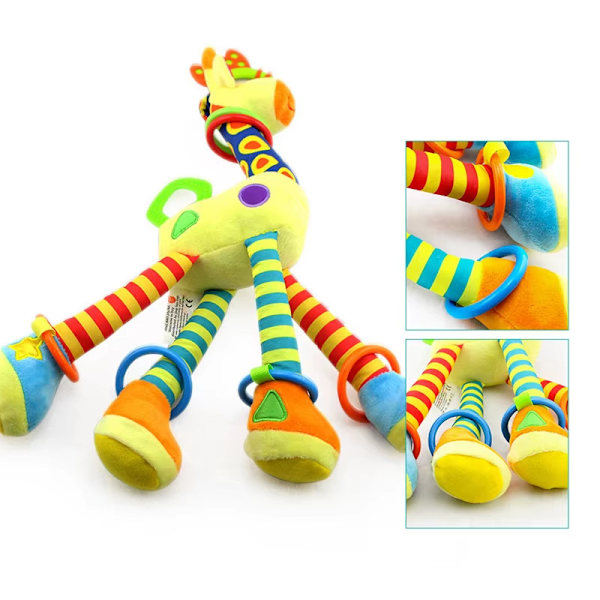 Mjuk Giraff Djur Handbjällror Skallror Plysch Spädbarn Småbarn Bil Säng Hängande Leksak B 3