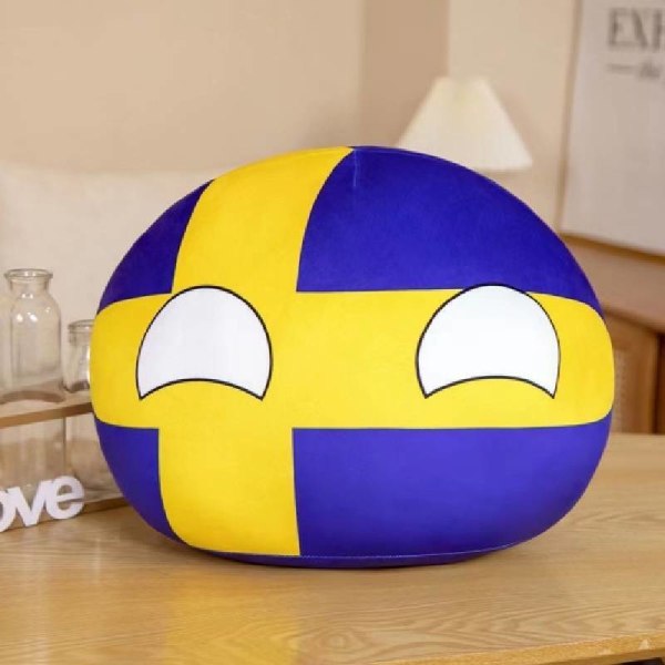 Plysch Polandball Kudde Countryball Tyskland USA UK Country Ball fylld dekor Sweden 10cm/3.94in