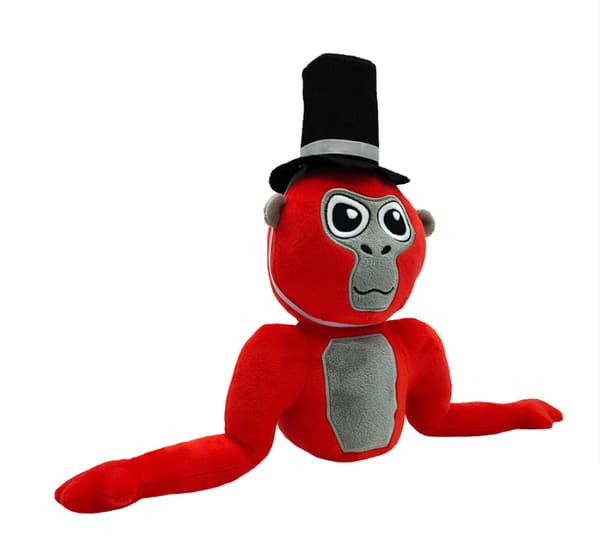28 cm schimpans (röd) speltillbehör docka gorilla plysch mjuk fylld dockleksak