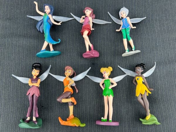 7 st Tinker Bell Fée Prinsessa PVC Actionfigurer Barnleksaker Docka Tårtdekorationer