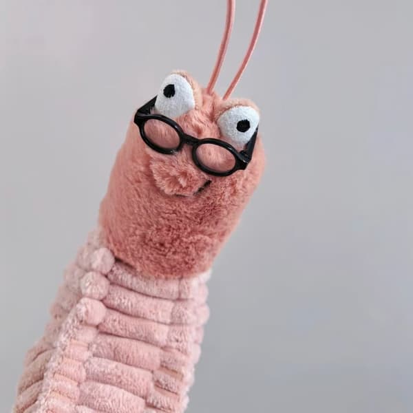 Jellycat Sheldon Räka Plyschleksak 22CM med Etiketter för Barn Samlare mjuk