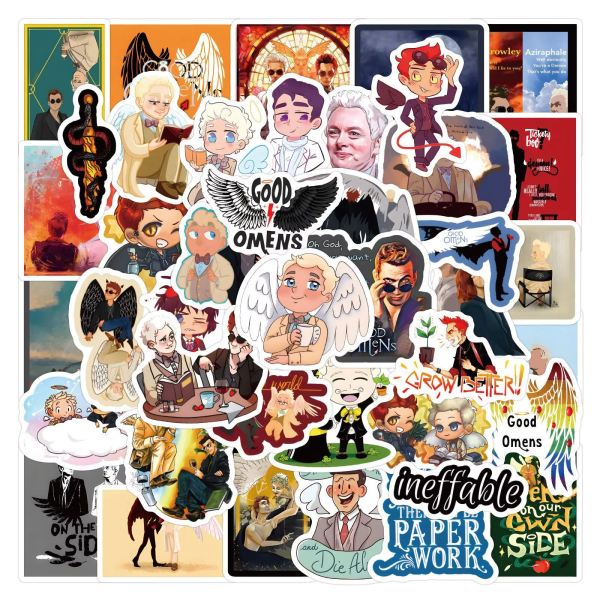 120 st Good Omen Aziraphale Crowley Cartoon God Demon Theme Stickers Graffiti