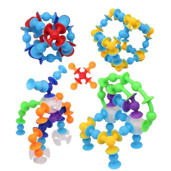 Sugproppar Squigz - 33/48/58/72 st Deluxe Sugkoppar Byggklossar Leksaksset 72PCS