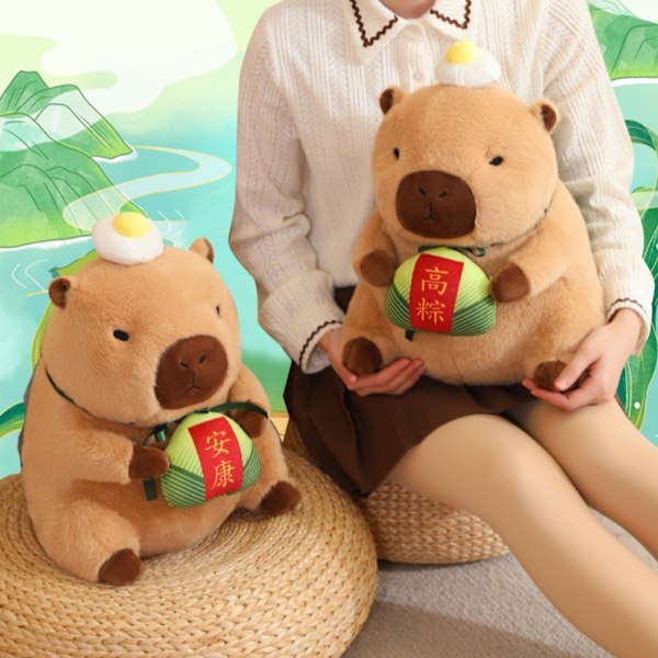 Simulerad Zongzi Ris Capybara Docka Capybara Plyschdocka Födelsedagspresent Ankang 40cm