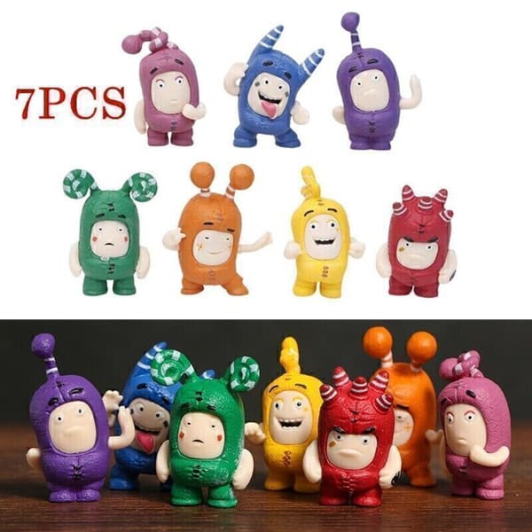 Anime Tecknad Oddbods Figur Figurin 7st/set Docka Söt Modell PVC Dockor Leksak 4CM