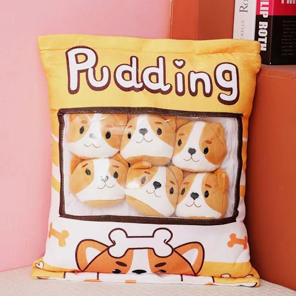En påse med snackskuddar 8 st Djurdockor Mjuka plyschleksaker Kudde Barnpresenter Shiba Inu 45*35cm