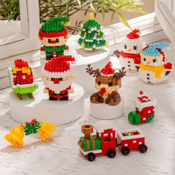 Jultomten Jul Ren Modell Byggklossar Tegelstenar Leksaksset Barnpresent Blue Snowman 210PCS [Color Box Set]