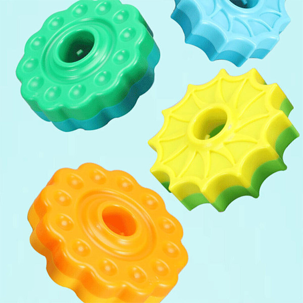 Färgglada Gears Stapling Ringar Toy Spinning Stacker Slät för baby