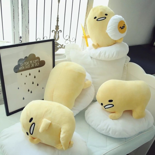 Söt Gudetama Lat Ägg Plyschleksak Äggula Bror Fylld Tecknad Kudde