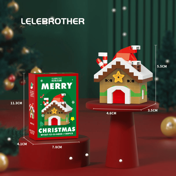 Jultomten Jul Ren Modell Byggklossar Tegelstenar Leksaksset Barnpresent Christmas Hut 189PCS [Color Box Set]