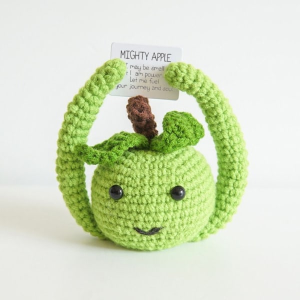 Prydnadsföremål Rolig positiv potatis med positiv bekräftelsekort plysch docka leksak green apple