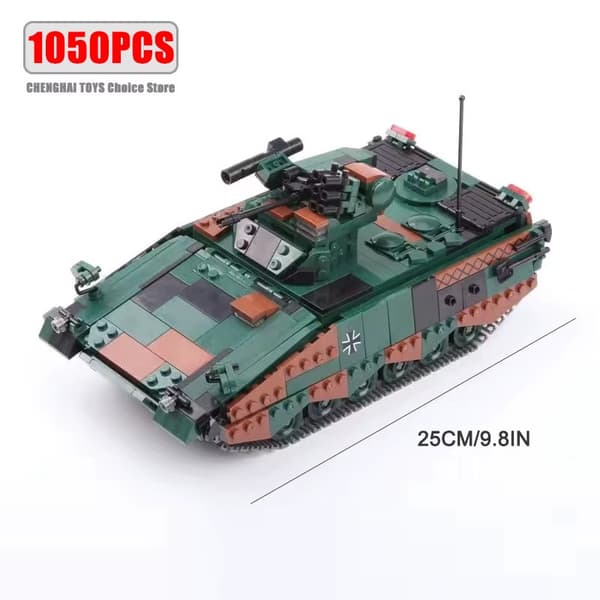 WW2 Militär Stridsvagn Byggklossar Set för Barn - Pansarfordonsmodell 06051 1050Pcs