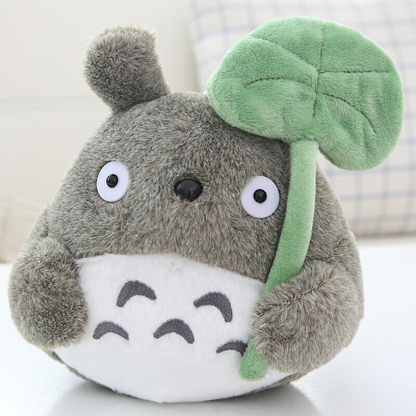 Min granne Totoro Plyschdocka Mjuk Fylld Mörkgrå Löv Totoro Leksakspresent ny 8 0 30cm