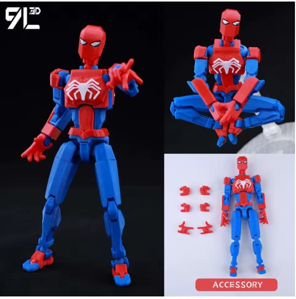 9L3D Lucky Dummy 13 Spiderman Actionfigur – Rörlig Formskiftande Leksak Venom Symbiote