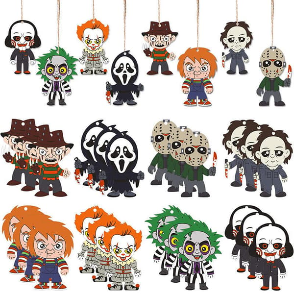 Halloween dekorationer - Halloween prydnader för träd - 24st trähängande