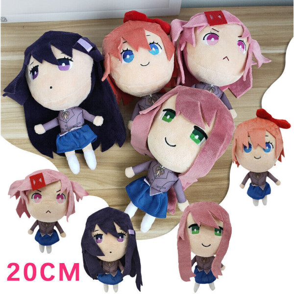 Plyschleksak Doki Litteraturleksaker DDLC-docka Monika Sayori Yuri Natsuki 4PCS 20CM