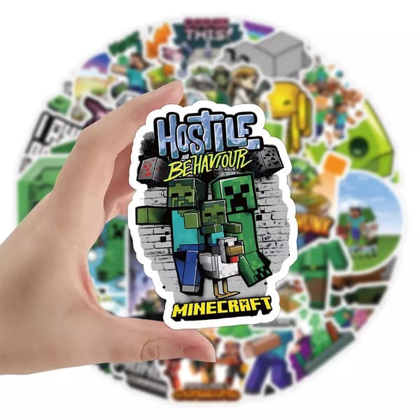 50X nya Minecraft Creeper Fientligt beteende Dungeons Skateboard gitarrdekaler