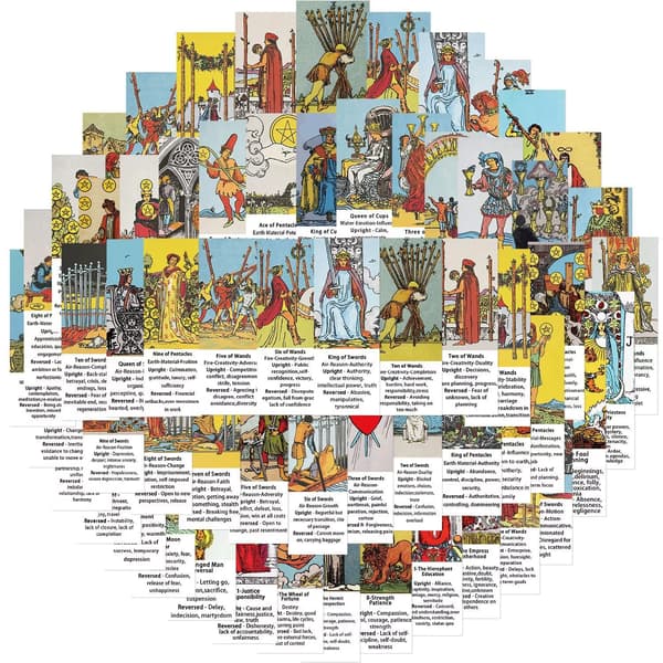 56 Astrologi Vintage Minor Lesser Arcana Tarot Fortune Teller Cartomancy Sticker