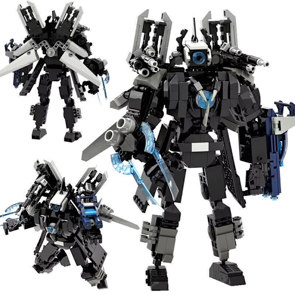 MOC Skibidi Toalett Byggklossar Set Titan Speakerman Cameraman Tvman Klossar 3