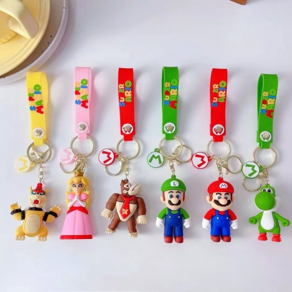 Princess Peach Super Mario Brothers nyckelring Nyckelring hängande väska Charmig present Bowser