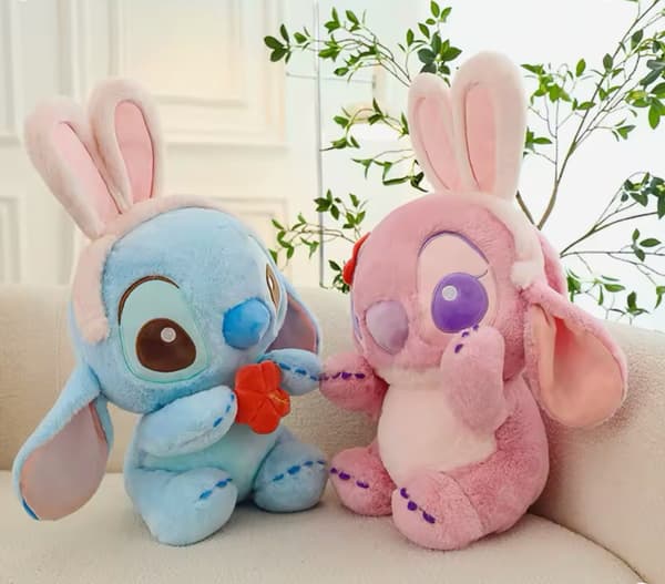 Blå Stitch Söt Kanin Öra Plyschleksak - 40cm Gosedjur
