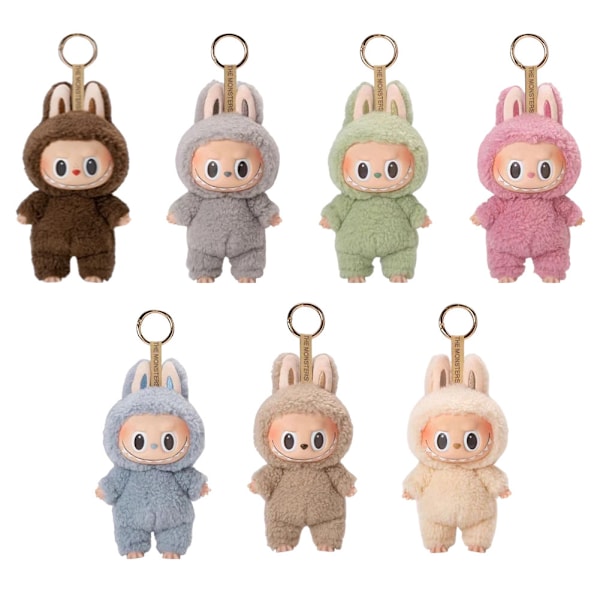 LABUBU The Monsters Etciting Macaron Plyschdockor Nyckelring Leksak Blind BoX Gåvor M
