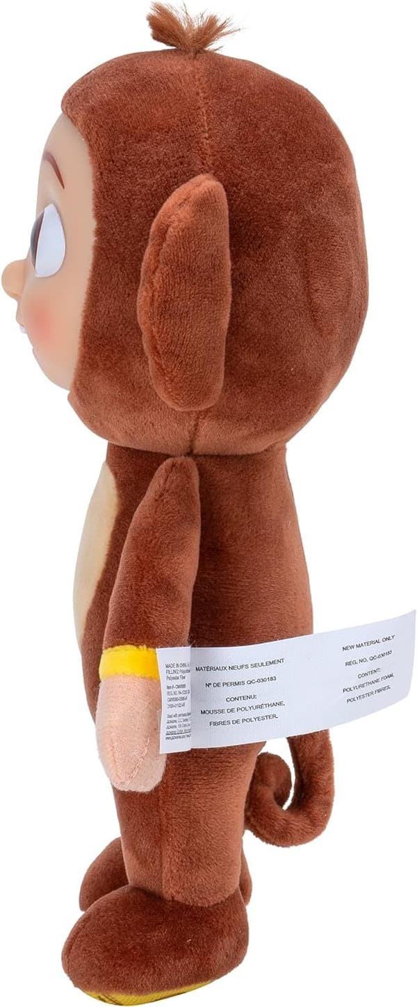 Cocomelon - JJ Monkey Plysch Action Figur Doll - Leksak för barn, pojkar och flickor, 8"