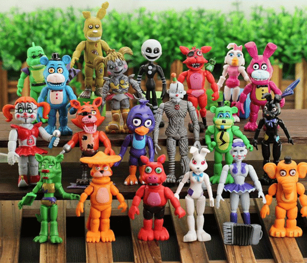 6 st FNAF Five Nights at Freddy's Plush Bear 6" Action Figure Model Barnleksaker A(13.2cmx5cm)