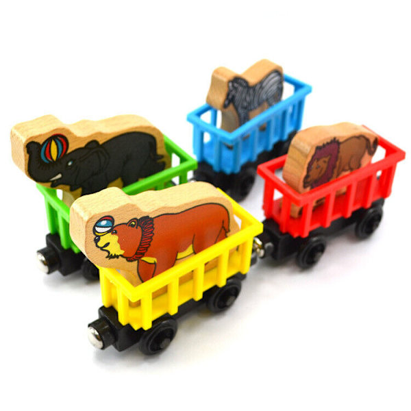 1/4 st Thomas & Vänner Träleksaker Djur Magnetisk Järnväg Tåg Leksaker Lastbil Bil 4PCS