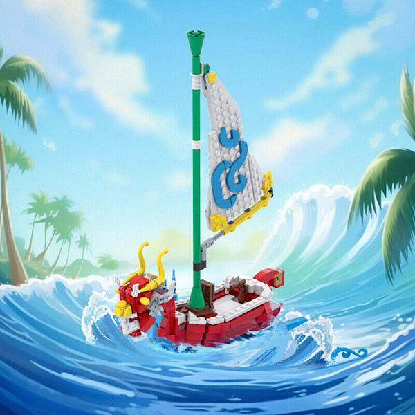 MOC The Legend of Zelda The Wind Waker Byggklossar Set Rörlig Våganordning