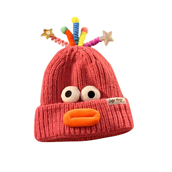 Monster Shrek Vinter Stickad Mössa Beanie Ull Rolig Cap Nyhet Kvinnor / Män Hot Pink One Size