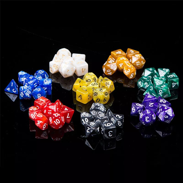 7 Sided Die Dragons Damp D Mtg Rpg Poly Dice Brädspel Set Gamediceset Emb