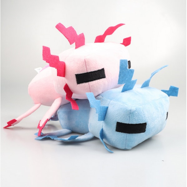 30cm Rosa Blå Salamander Minecraft Plyschdocka Axolotl Mjuk Gosig Leksak 1-2 ST 30cm Blue+Pink(2pcs)