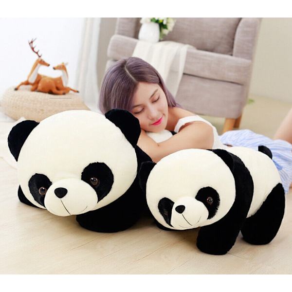 Krypande Panda Plyschleksak Sittande Gosedjur Supermjuk Vilt Djur Gosig - 40cm